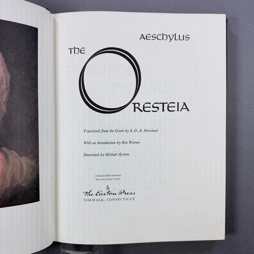 Aeschylus The Oresteia Leather Bound 1979 Easton Press Collector's Edition Drama
